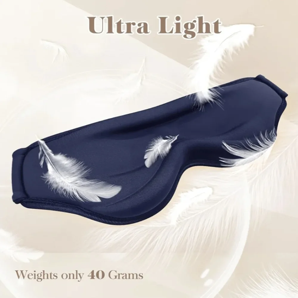 Cooling 3D Memory Foam Light Blackout Sleep Mask with Pressure Free Eye Pockets